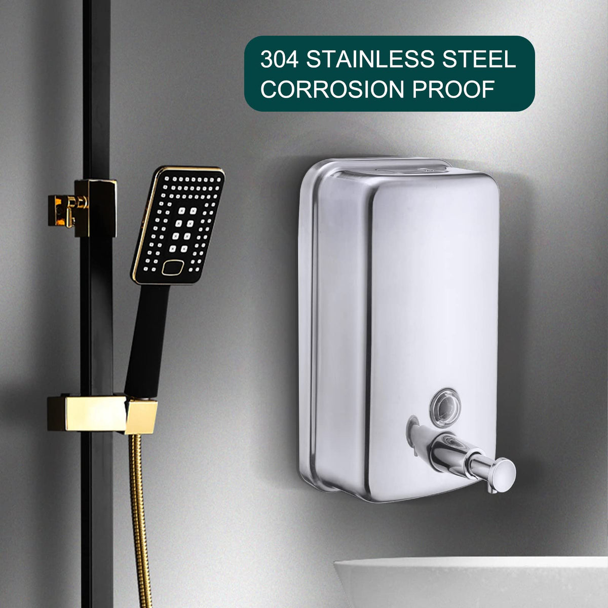 Commercial Soap Dispenser Wall Mount Stainless Steel, 34 fl.oz.