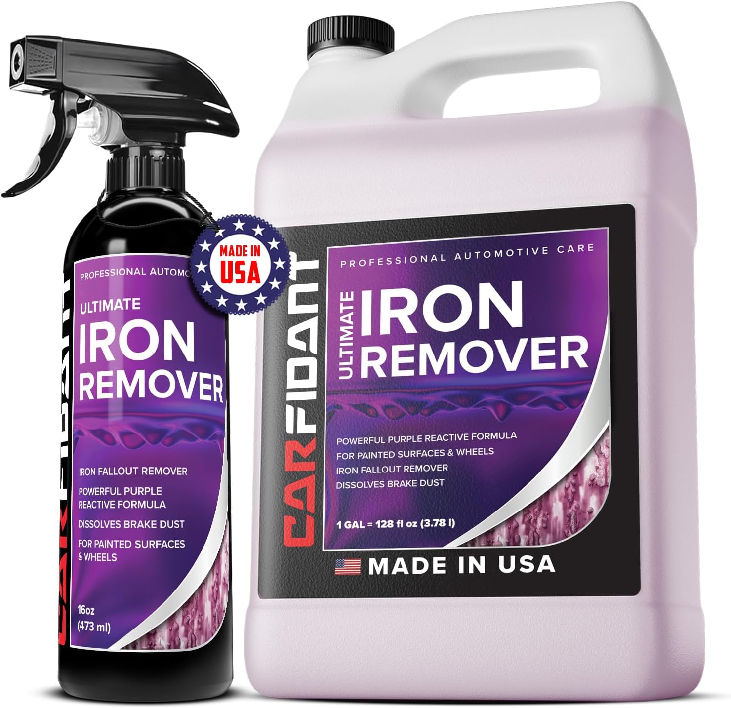 Iron Remover for Car Detailing – Iron Decon Spray, Pulls Out Brake Dust, Rust & Fallout - Contaminant Removal for Car