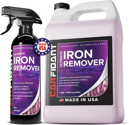 Iron Remover for Car Detailing – Iron Decon Spray, Pulls Out Brake Dust, Rust & Fallout - Contaminant Removal for Car