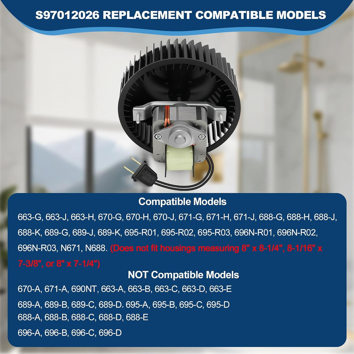 696N-R02 B Unit Bathroom Exhaust Fan Assembly Replacement S97012026