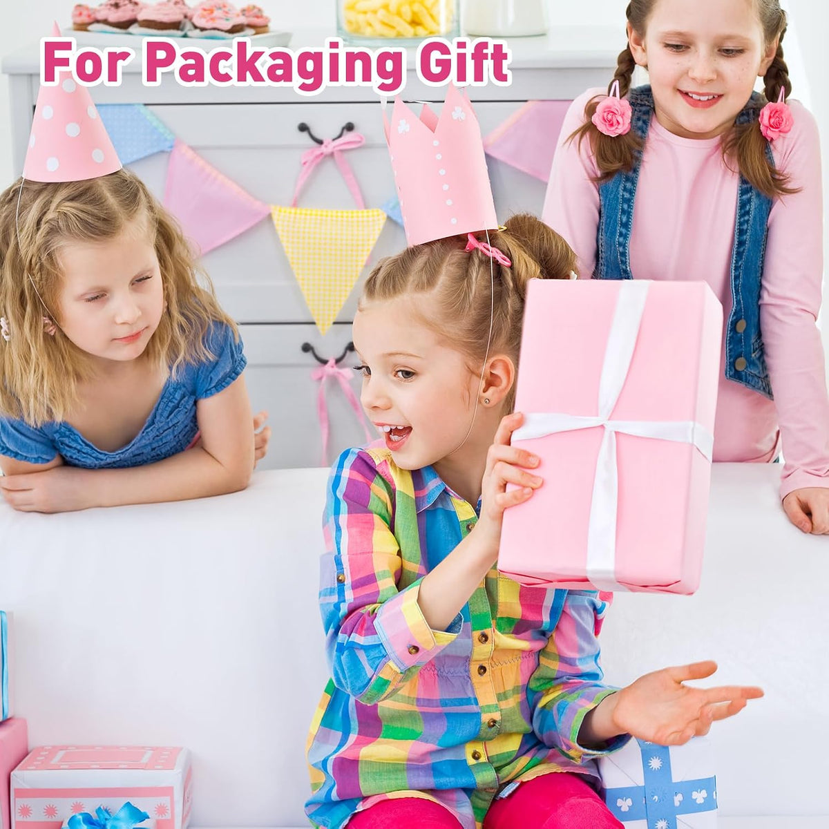 200 Pcs Pink Tissue Paper for Gift Bags,14"X20" Tissue Paper Bulk