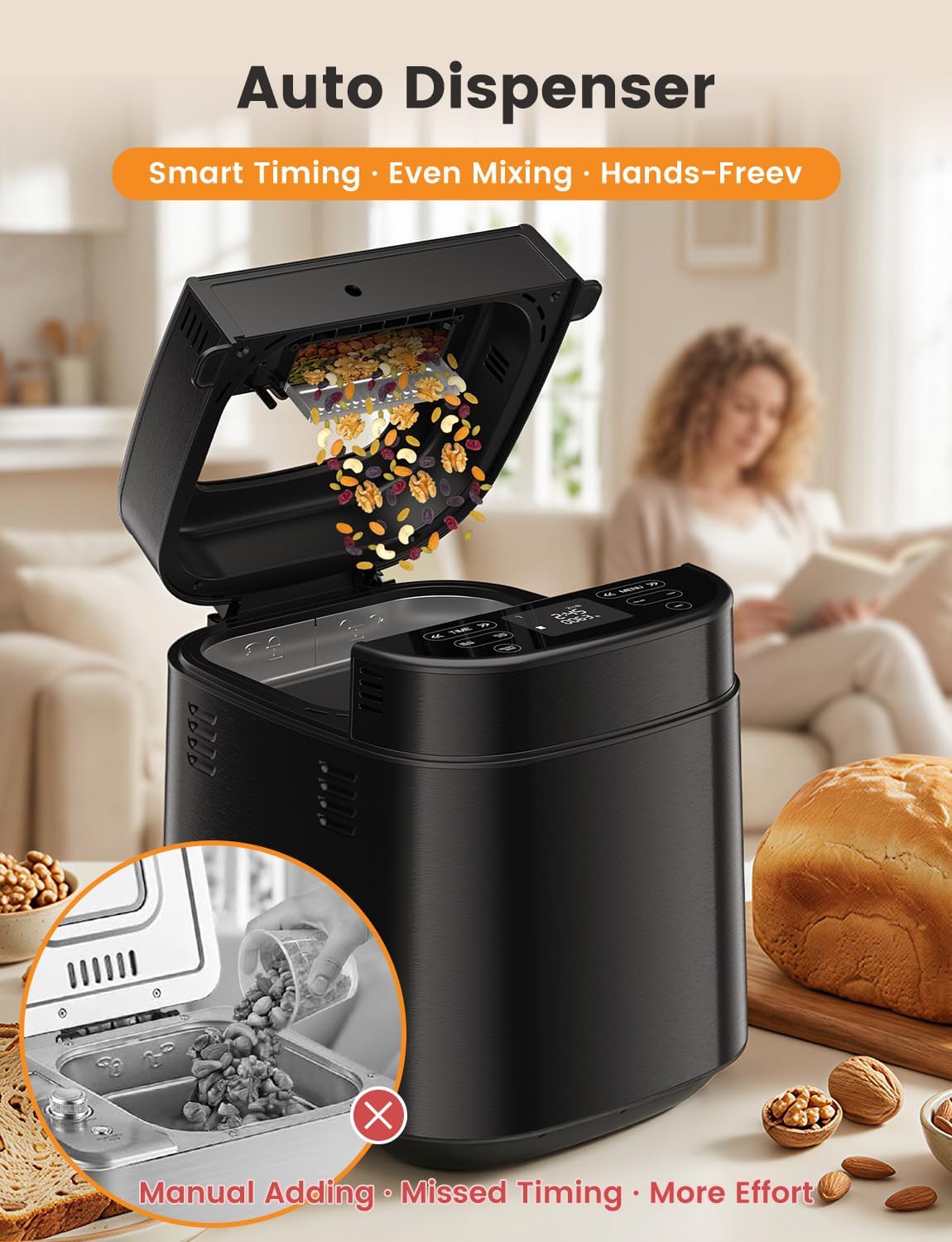 25-in-1 2.5LB Bread Maker with Built-in Electronic Scale