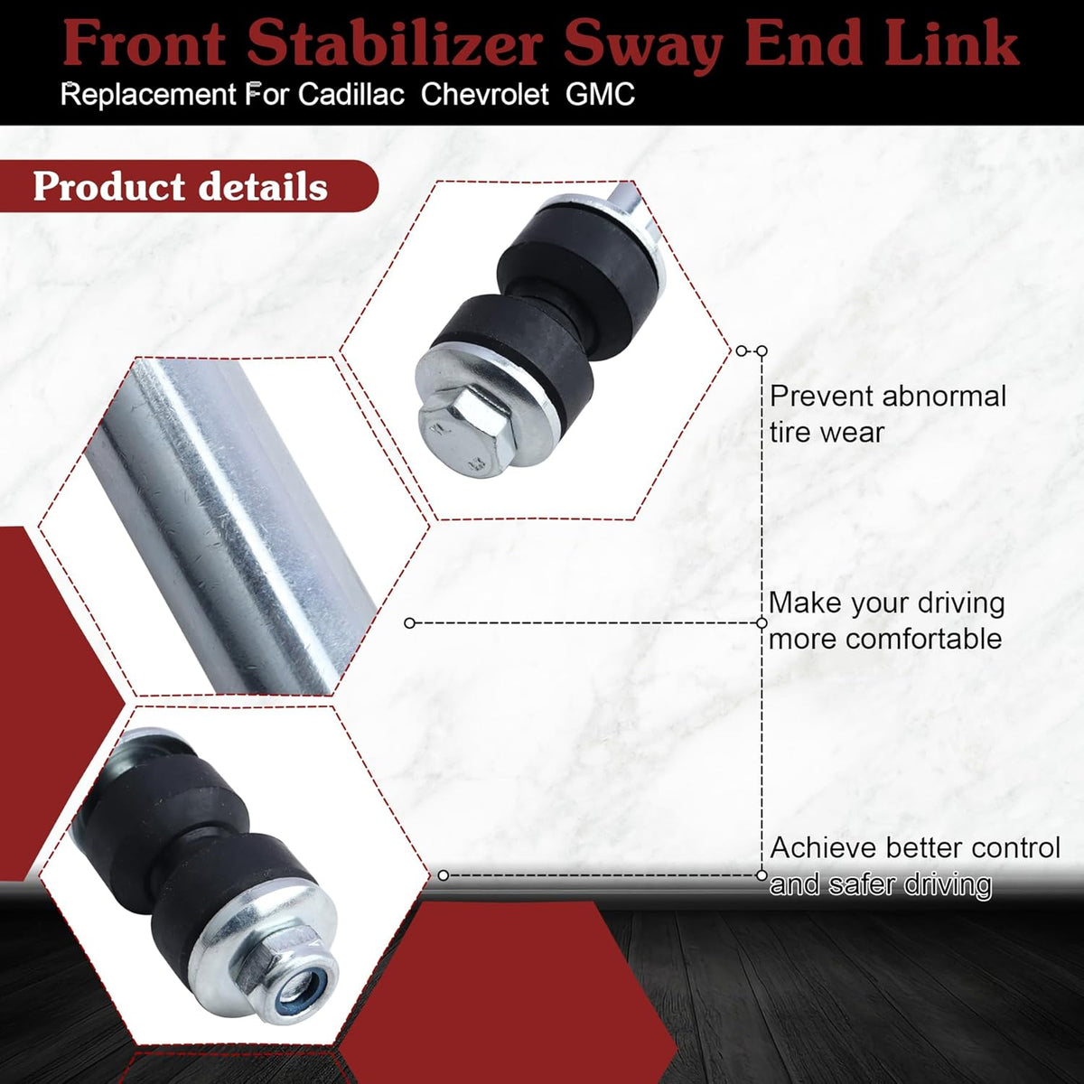 2*K80631 Sway Bar Link Front - Stop Clunking Noise & Body Rol