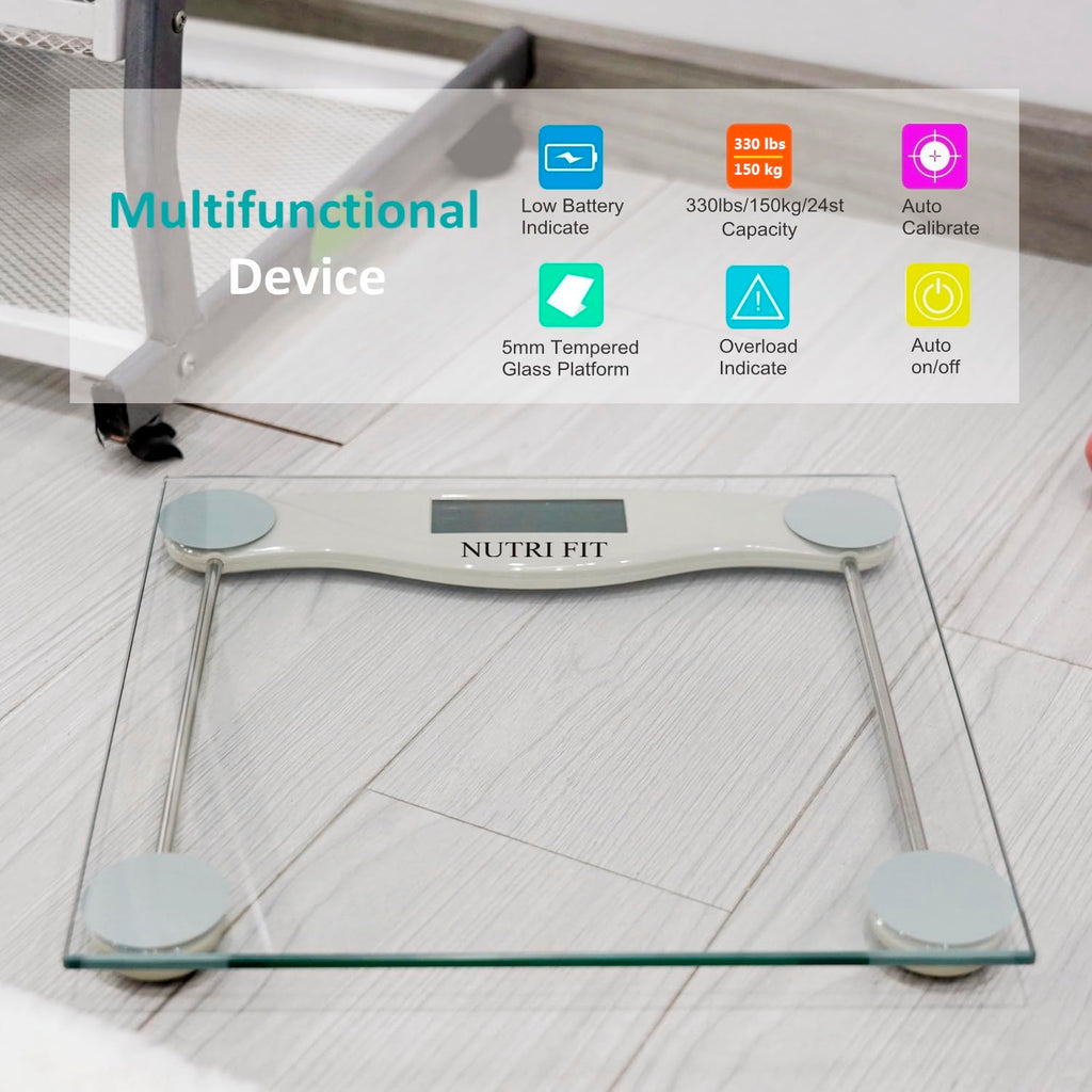 Digital Bathroom Scale for Body Weight Precision Weighing Scale | 0.2lb Increment, Max 330lb, Clear Screen, Step On