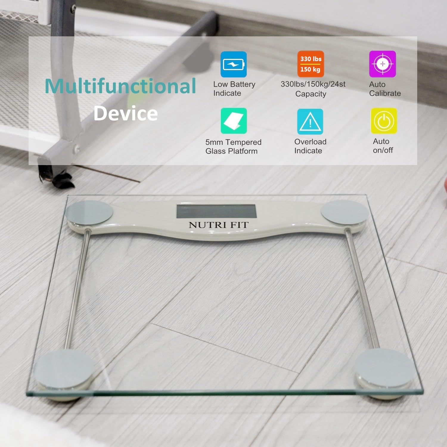 Digital Bathroom Scale for Body Weight Precision Weighing Scale | 0.2lb Increment, Max 330lb, Clear Screen, Step On