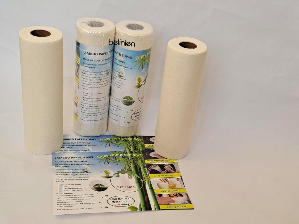Bamboo Paper Towels Replacement 4 Rolls 80 Sheets