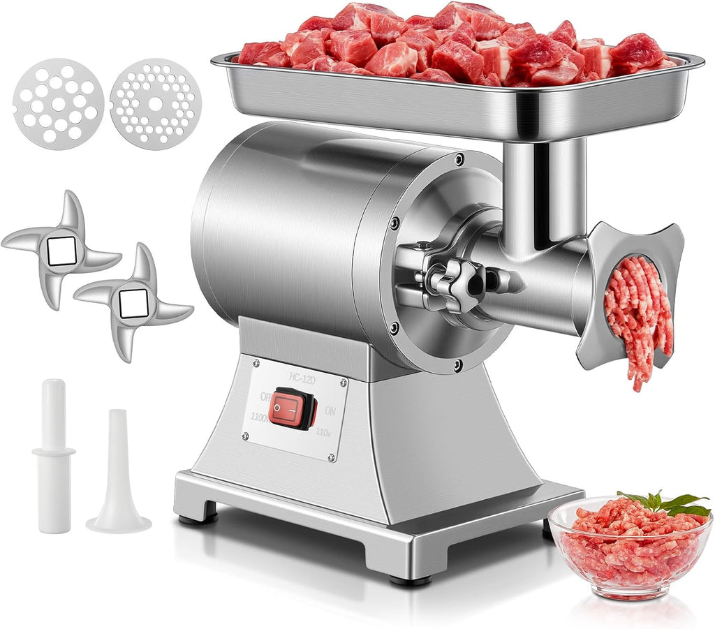 Commercial Meat Grinder, 1100W Electric Meat Grinder Heavy Duty