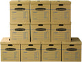 10-Pack Large Classic Moving Boxes with Reinforced Handles