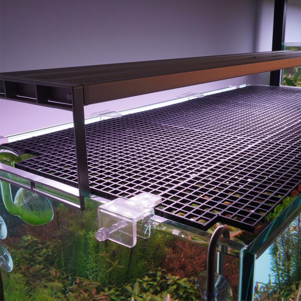 Fish Tank Anti-Jump Set, Aquarium Lid, 8 Pieces 5.9x11.8in/15x30cm Plastic Grid with 6 Brackets and 20 Cable Ties