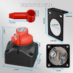 DaierTek Battery Disconnect Switch 12V-48V with Mounting Bracket