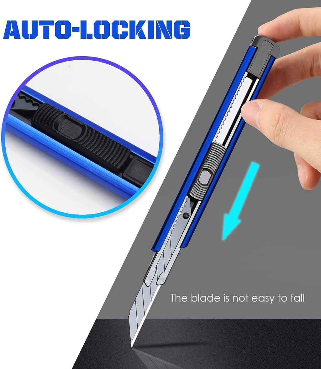 6 Pack Utility knife Retractable with 30 Degree Snap Off Blade Lockable Cardsharp Box Cutter Knife with Extra 20
