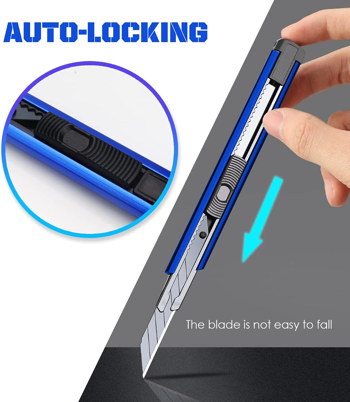6 Pack Utility knife Retractable with 30 Degree Snap Off Blade Lockable Cardsharp Box Cutter Knife with Extra 20