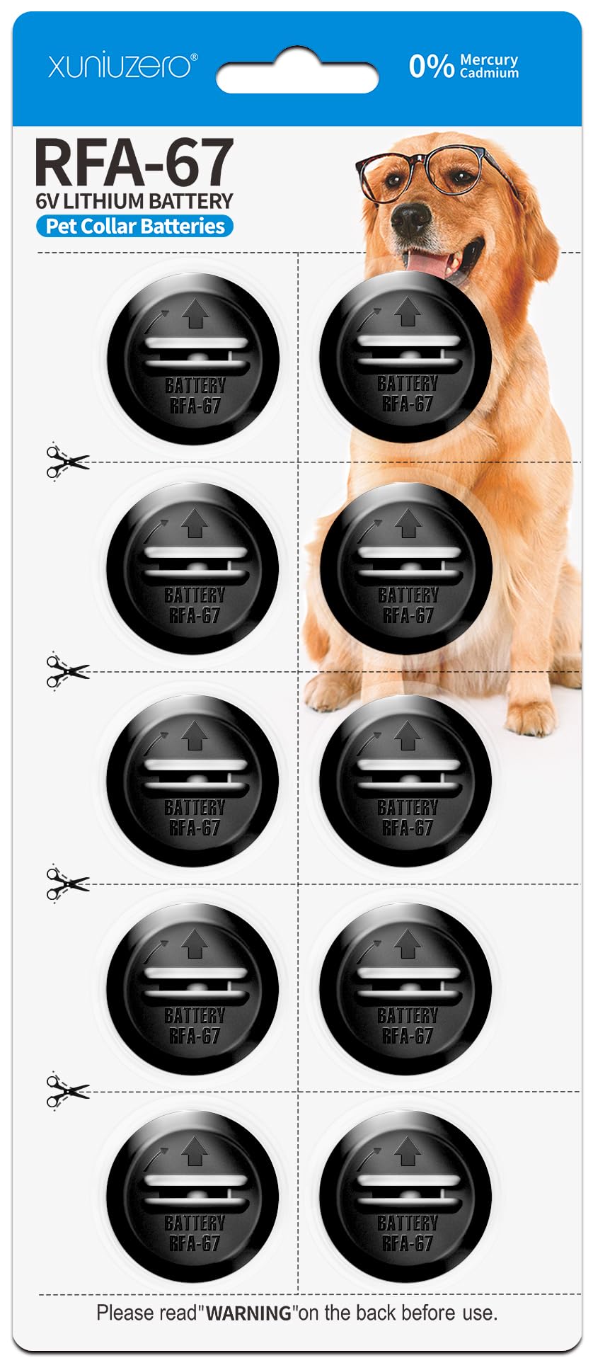 RFA-67 RFA-67D-11 6 Volt Pet Collar Replacement Batteries 10 Pack, Ultra Long-Lasting & Waterproof Compatible with