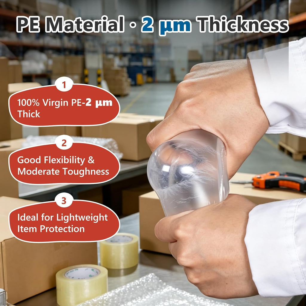 Air Pillow Film 3000pc 4"x 8", 2 Rolls Inflatable Air Bags 20μm Bubble Wrap for Shipping, Packaging, Business Bubble