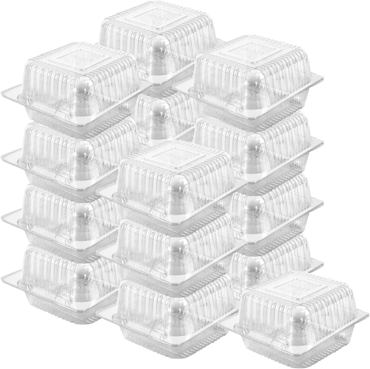 50 Count Clear Plastic Hinged Take Out Containers Clamshell Takeout Tray