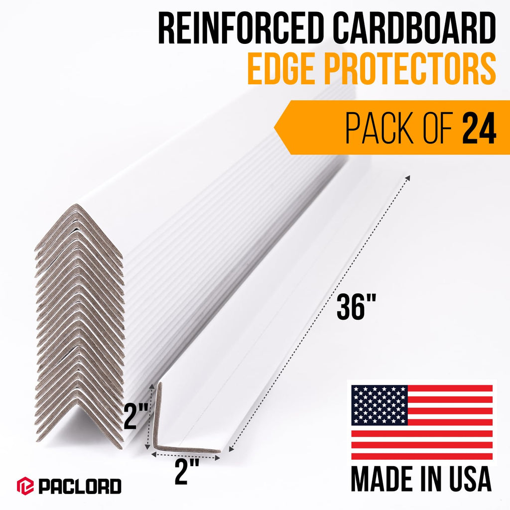 36" x 2" x 2" Reinforced Cardboard Edge Protectors, Pack of 24