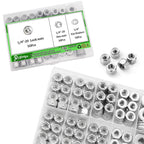 Ruibapa 130 PCS 1/4"-20 Inch Lock Nuts & Hex nut & Flat Washer
