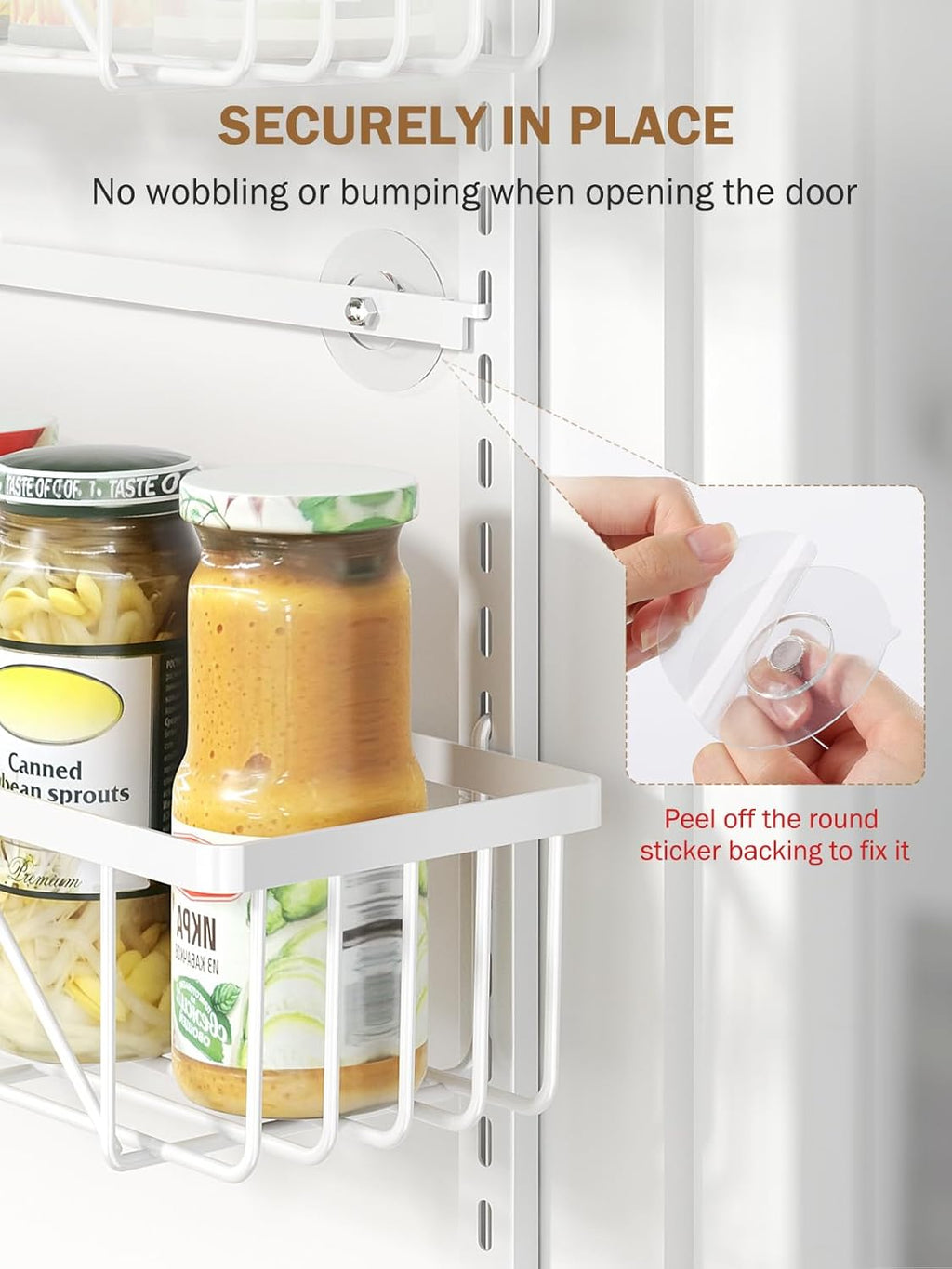 Narrow 9-Tier Over the Door Pantry Organizer, Adjustable Pantry Storage, Metal Hanging Spice Rack, Cabinet Door