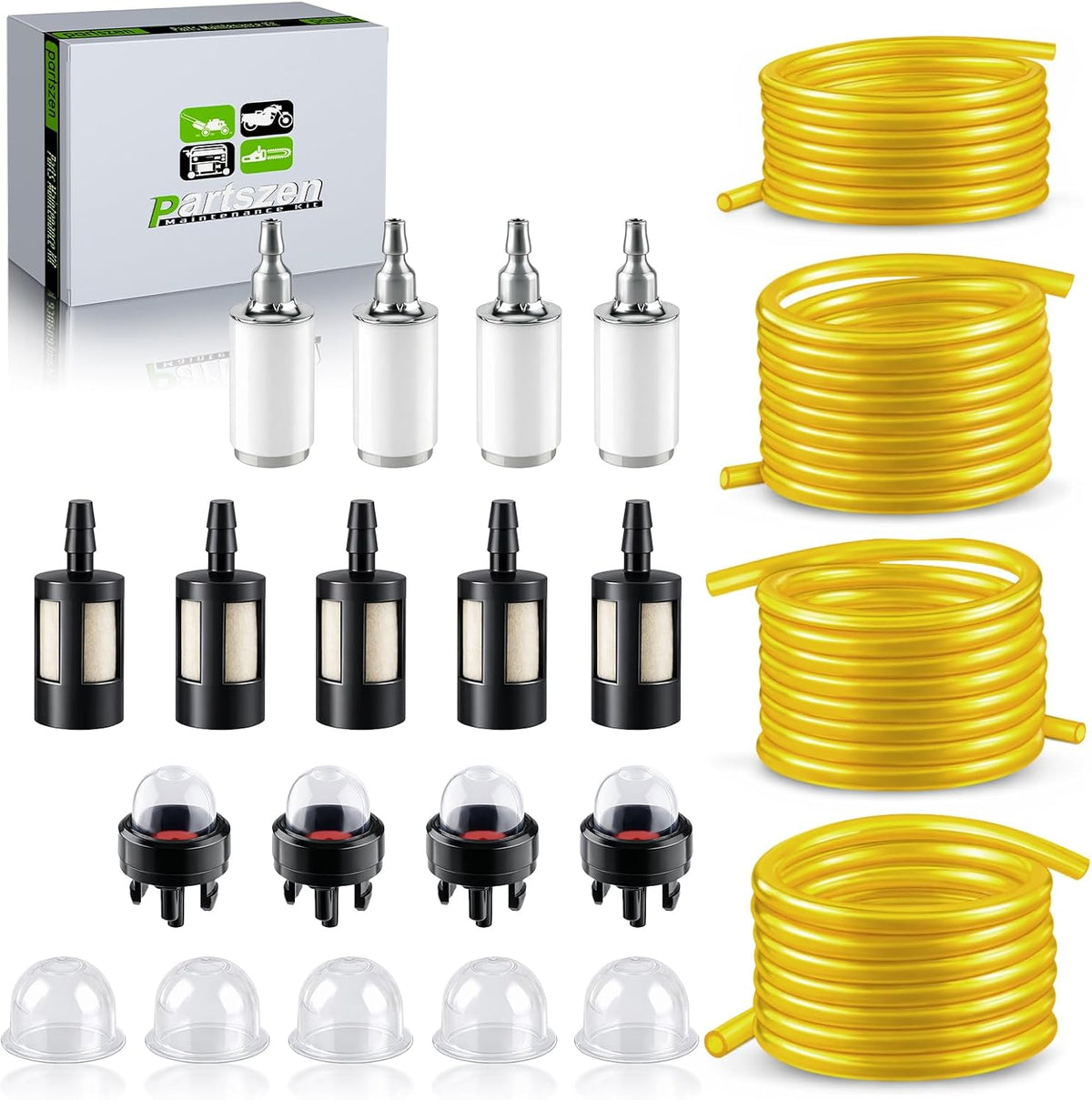 4 Size Fuel Line Kit for Small Engine Chainsaw Trimmer Blower