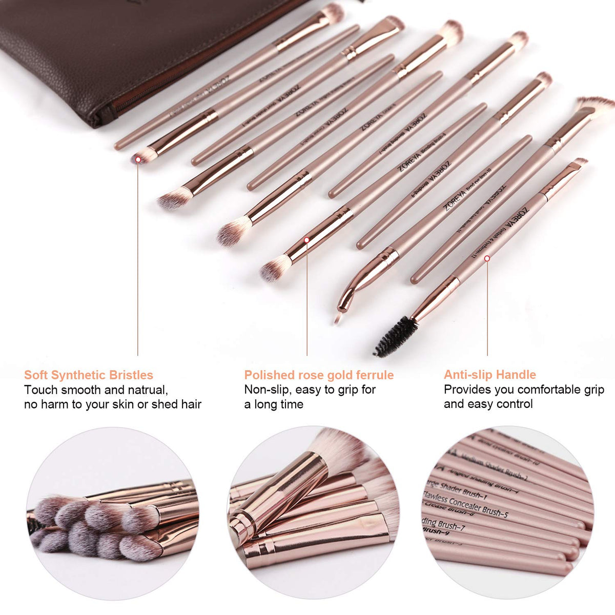 Eye Makeup Brushes, 12 Pcs Professional Eye Brush Set