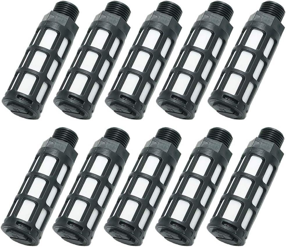 Beduan Pneumatic Air Compressor Muffler Fitting 1/8" NPT Compressed Exhaust Silencer (Pack of 10)