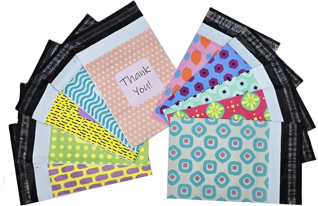 8 x 11 Poly Mailers 2.4 Mil Designer Quality Shipping Plastic Envelopes Mailing Bags Self Adhesive Printed (Pink