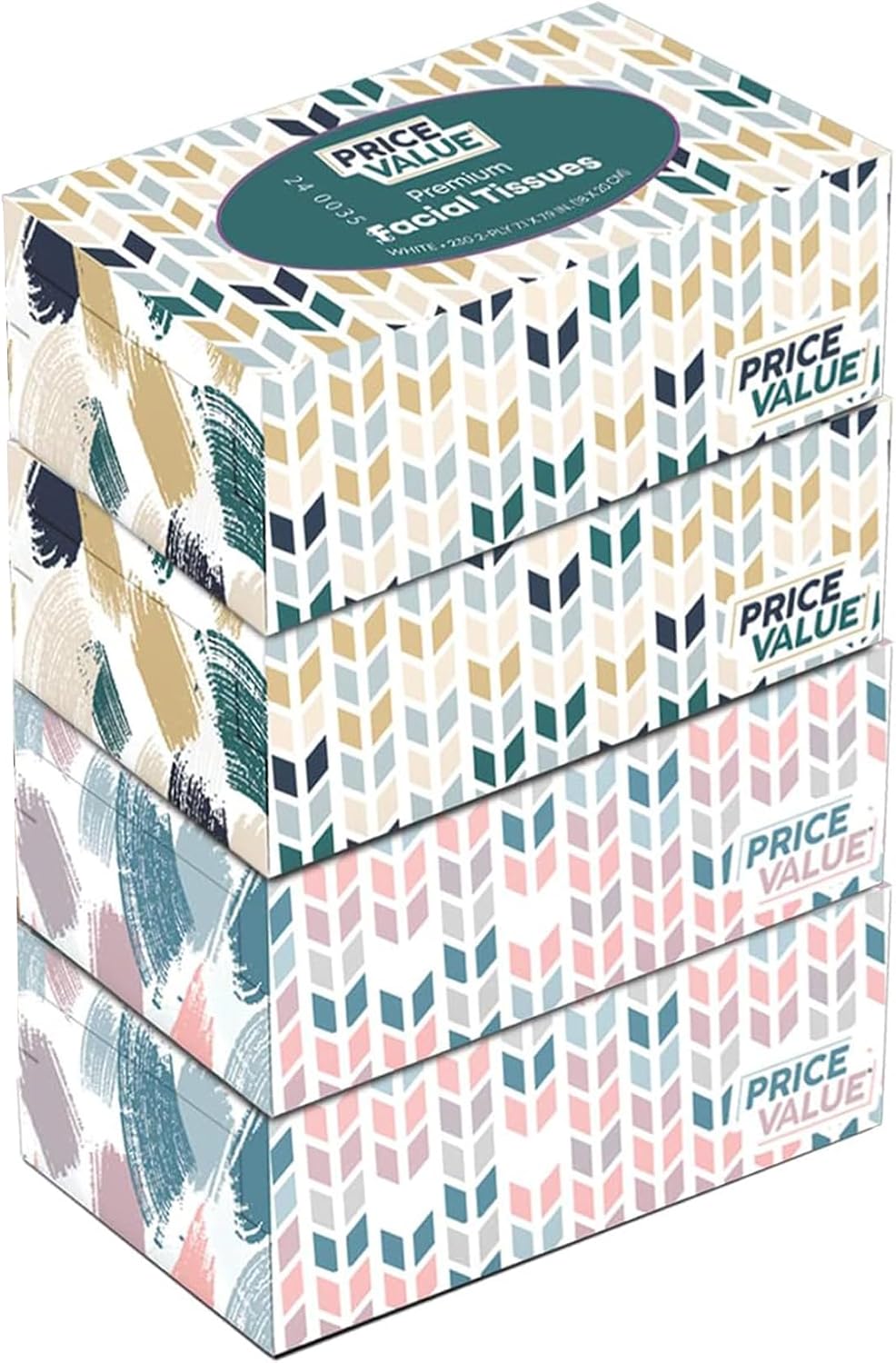 Facial Tissues Cube Boxes, Soft 2-Ply, 230 Sheets, 4 Pack
