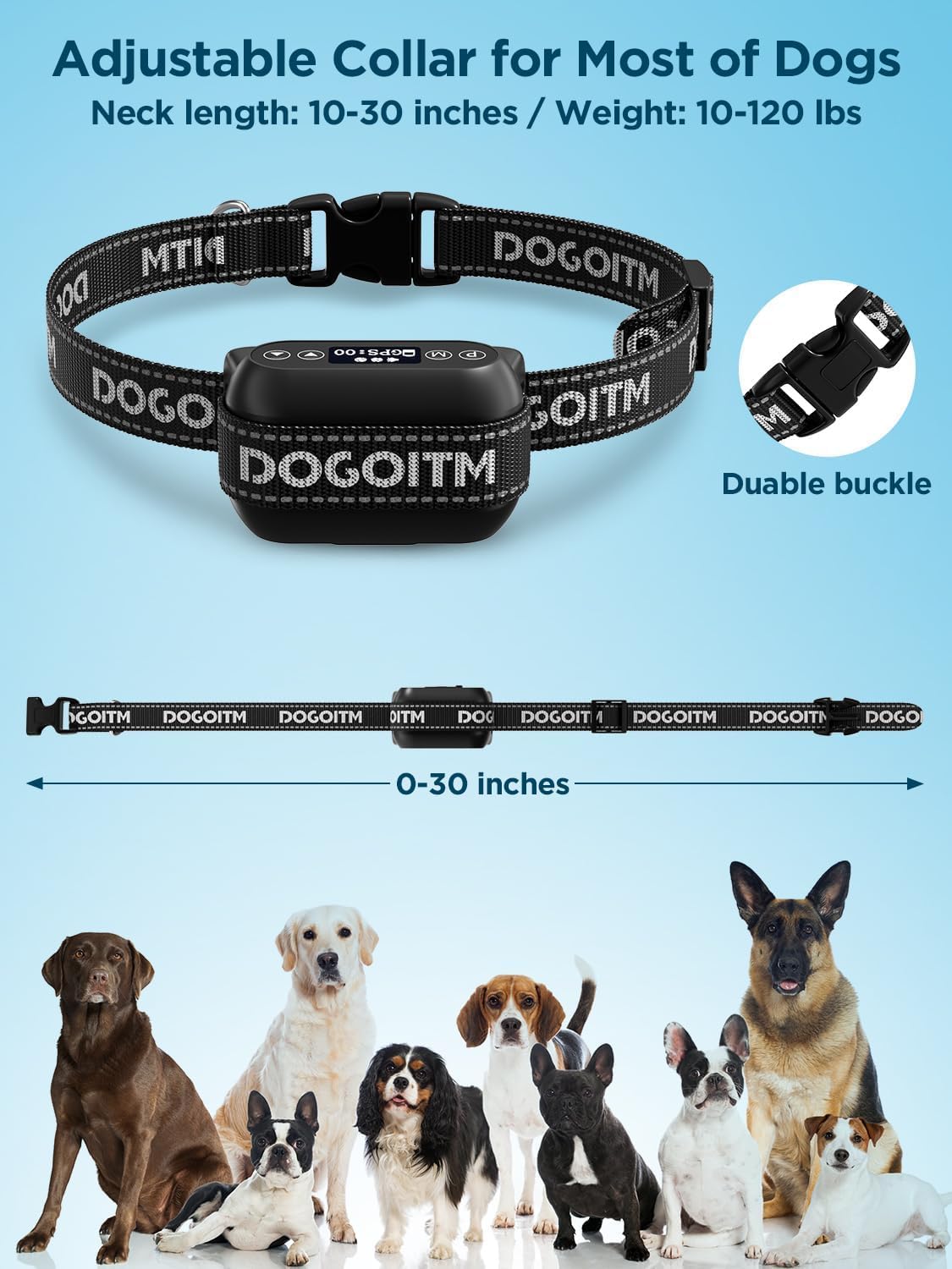 Wireless Dog Fence System, GPS Wireless Dog Collar with 3 Correction Modes, Pet Containment System with AI Smart
