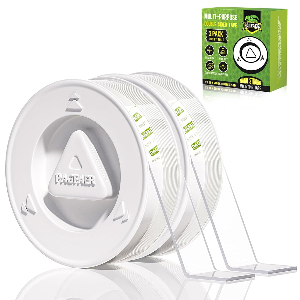 Double Sided Tape Heavy Duty, Double Sided Mounting Nano Tape 16.4FT, Clear & Tough Two Sided Adhesive Tape