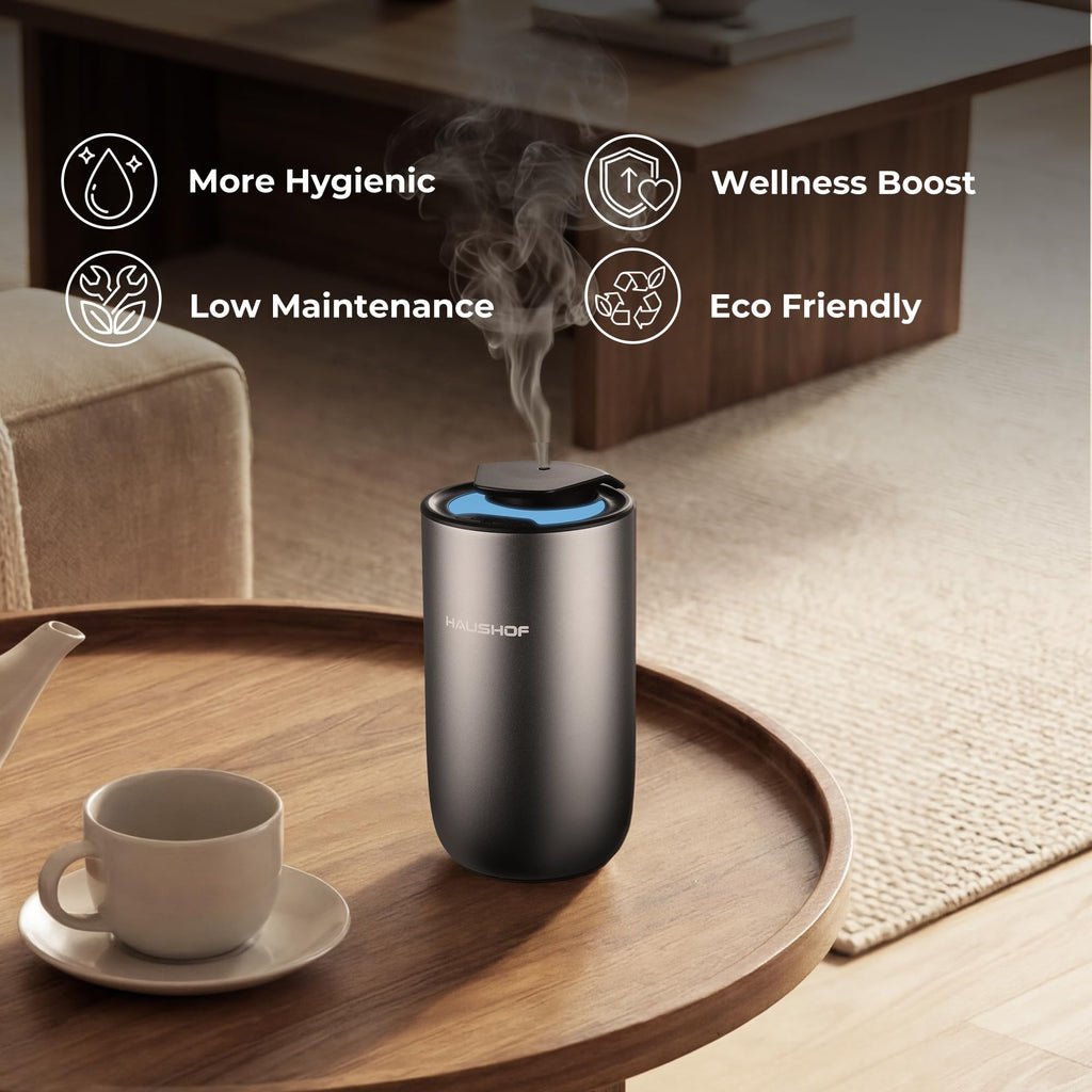 Waterless Essential Oil Diffuser for Home & Car, Rechargeable