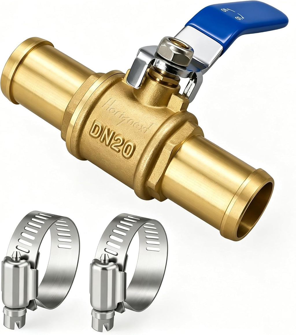 1 Inch Ball Valve, Brass Hose Barb Shut Off Valve, 1 Pack