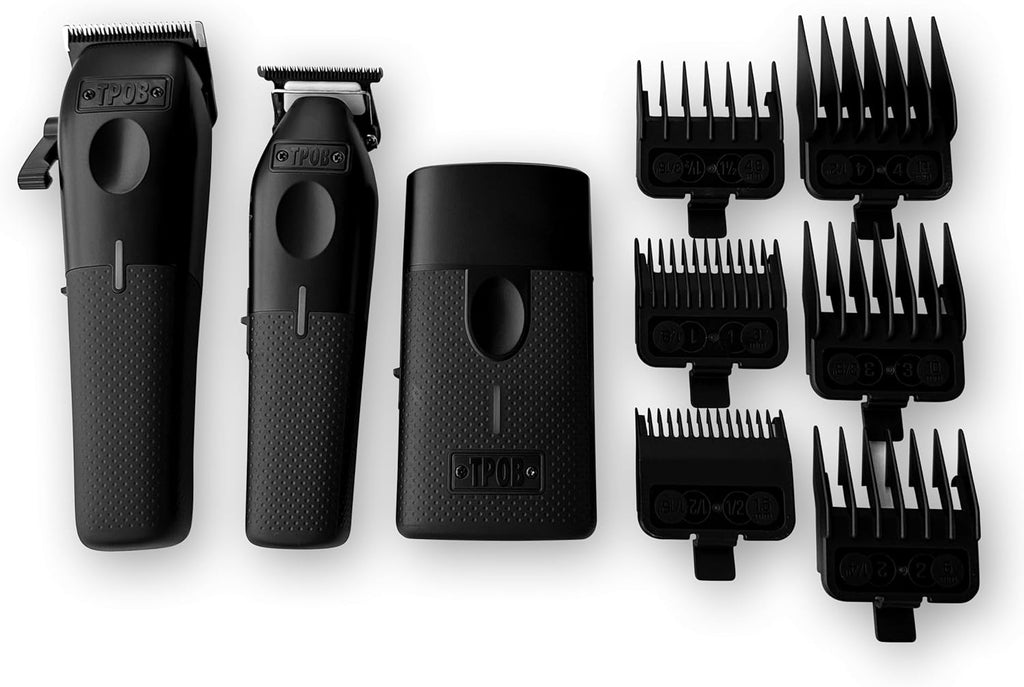 Play Barber Hair Clippers for Men 7500 RPM with Rubber Grips (Blackout 3 Set)