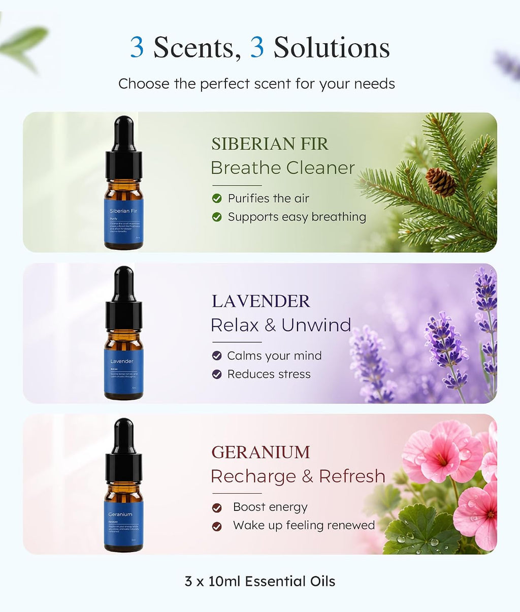 Aromatherapy Sleep Mask Essential Oil Diffuser 3D Blackout Design | Wood Diffuser with Lavender, Fir, Geranium Oils