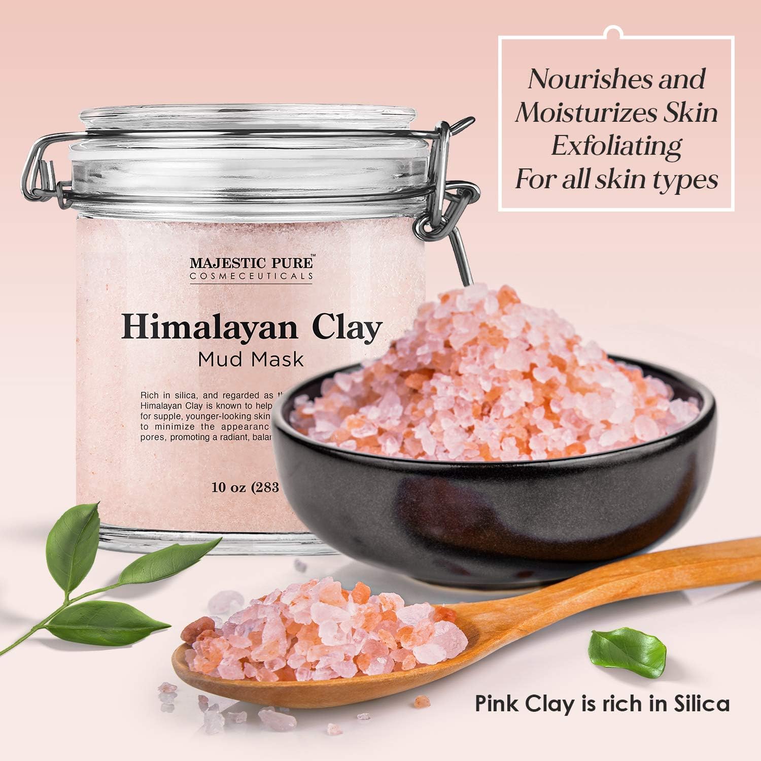 Himalayan Clay Mud Mask for Face and Body Exfoliating and Facial Acne Fighting Mask - Reduces Appearance of Pores, 10 oz