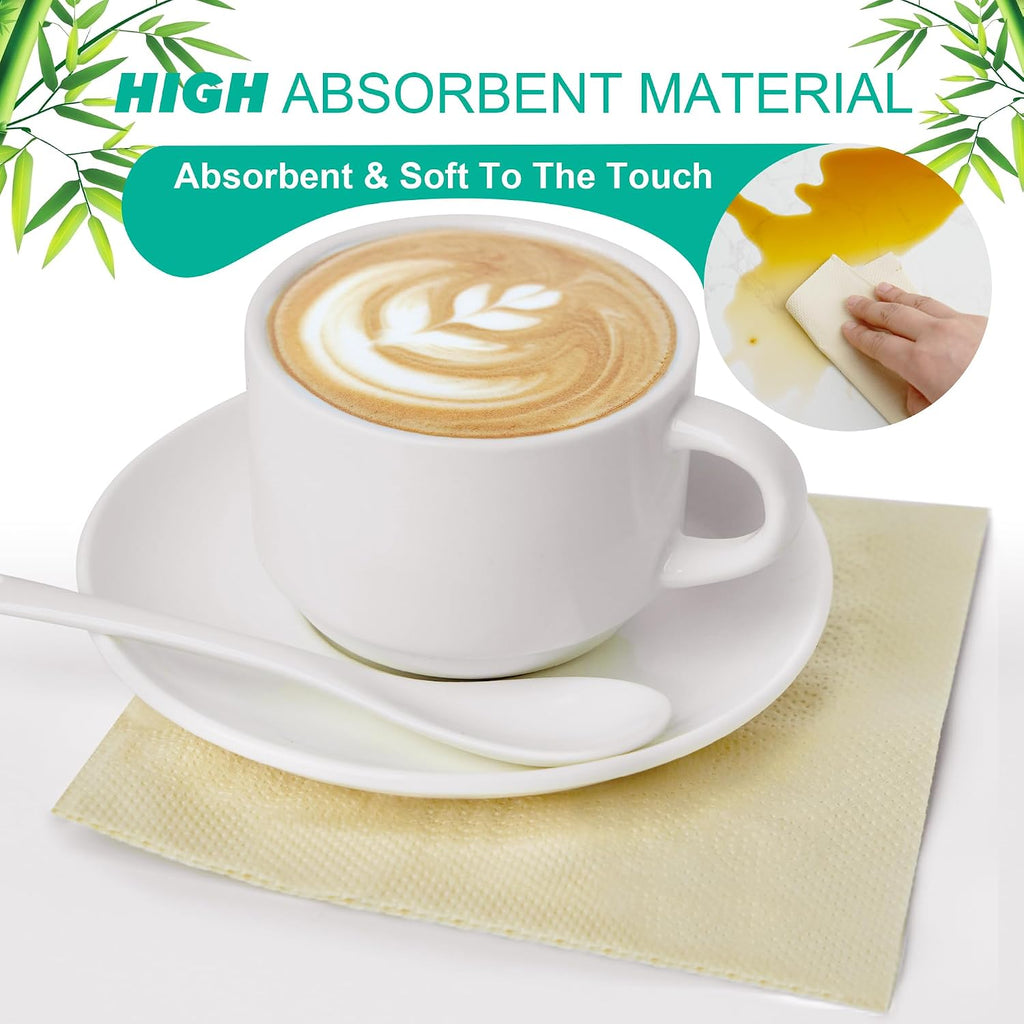 1000 Count Bamboo Cocktail Napkins, 2-Ply, Brown