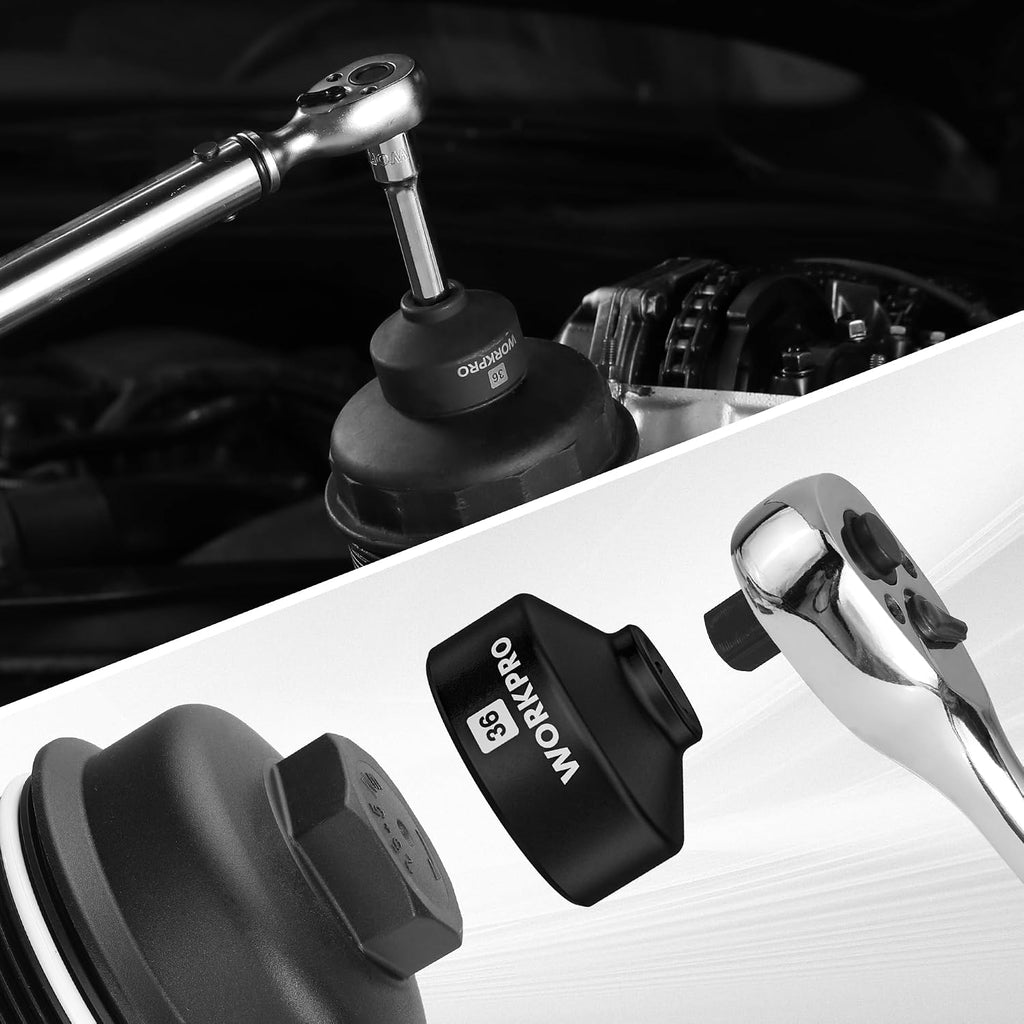 24-38mm (6-Piece) Oil Filter Socket Wrench, Oil Filter Removal Tool, Oil Filter Change Set, Ideal for Some Ford F250
