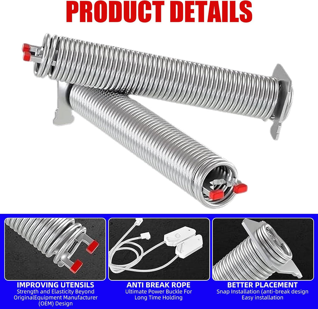 00754866 Dishwasher Door Spring & Cable Kit - compatible with Bosch Thermador Dishwasher Door Hinge Replacement Parts AP5804978 PS8770519 00623540 00627230 00659339 00751392 3279707