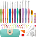 Crochet Hooks 12 Sizes Crochet Hook Set, 51 Pack Yarn Crochet Kit for Beginners, Knitting Needles with Ergonomic