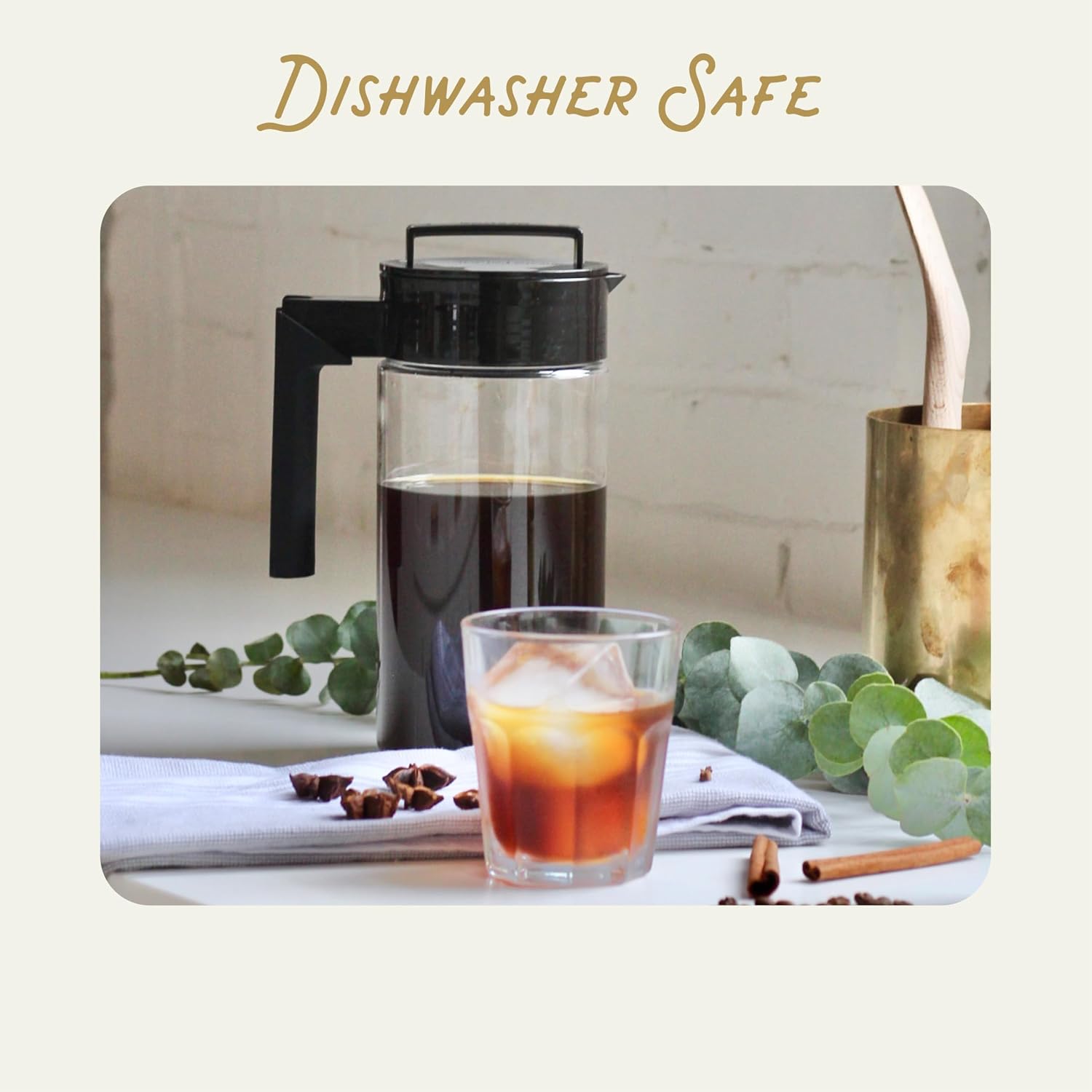 Deluxe Cold Brew Coffee Maker - BPA-Free Tritan Pitcher with Airtight Leakproof Lid, Silicone Grip Handle, Fine-Mesh