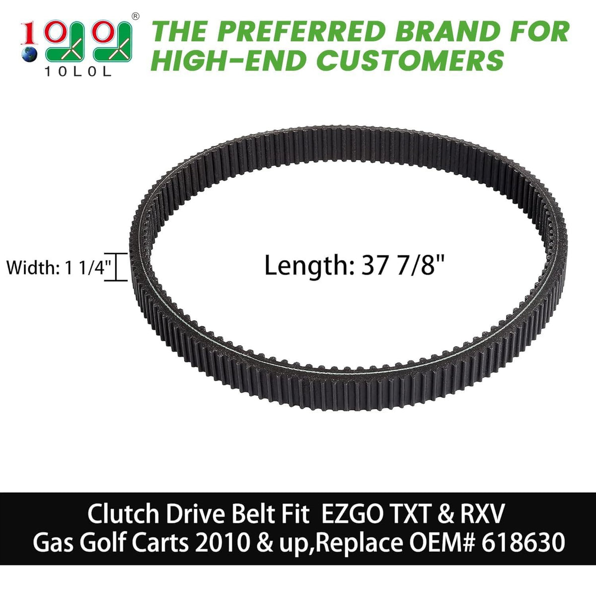 10L0L Golf Cart Clutch Drive Belt for EZGO TXT/RXV 2010 Up Gas Models