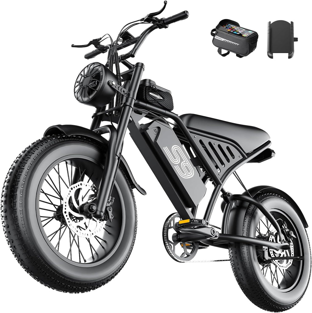 Electric Bike for Adults Teens, 2500W Peak, 28/36 Mph & 65 Miles, 16/20" Fat Tire All-Terrain Electric Dirt Bike with