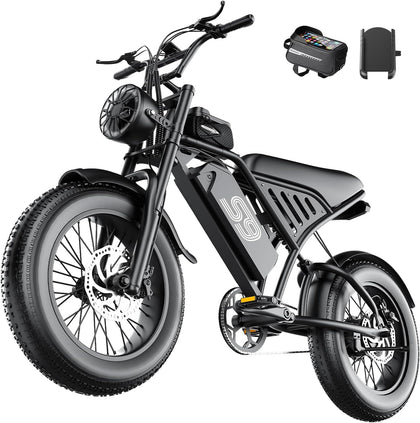 Electric Bike for Adults Teens, 2500W Peak, 28/36 Mph & 65 Miles, 16/20" Fat Tire All-Terrain Electric Dirt Bike with