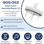 905-052 765 Check Valve Assembly Repair Kit, Fit for Model 1"-1-1/4" In Pressure Vacuum Breaker (White)