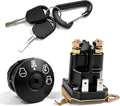 Ignition Switch 4 Position 7 Terminals & Starter Solenoid Compatible with Husqvarna，Craftsman，Poulan，AYP，Ariens