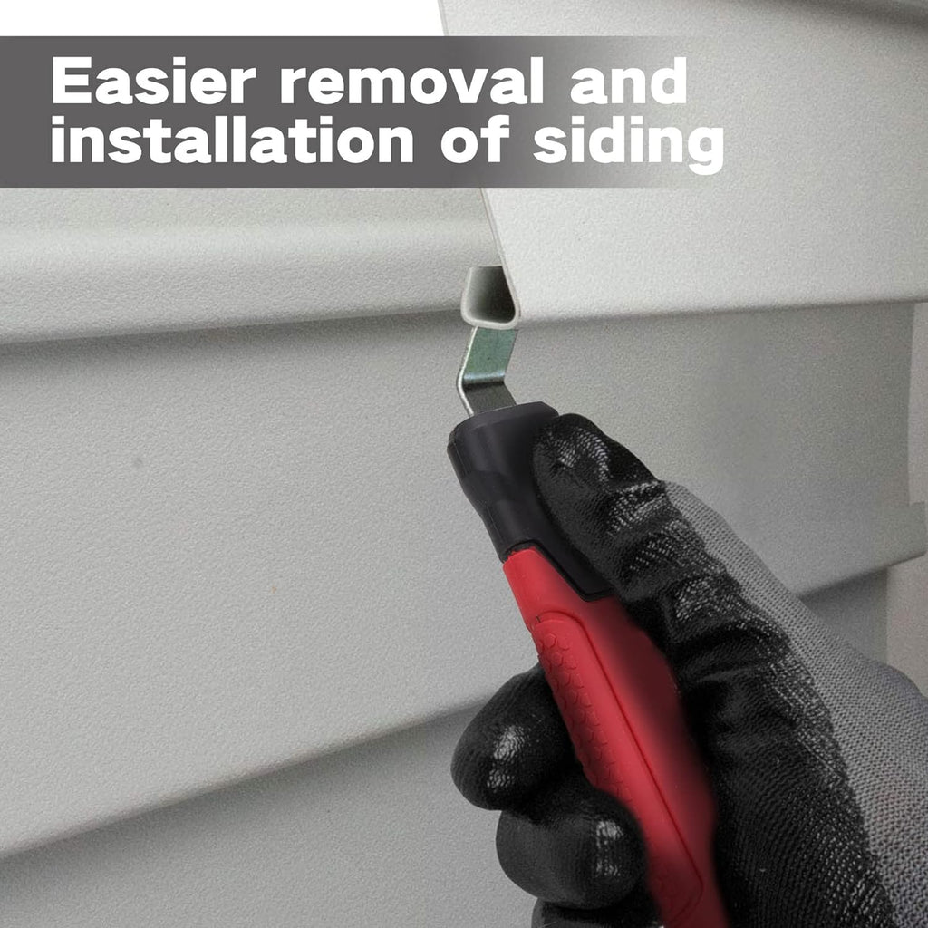 Vinyl Siding Removal Tool with Extra Long Handle- Steel Blade Vinyl Non-Slip Grip Handle for Installation and Removal