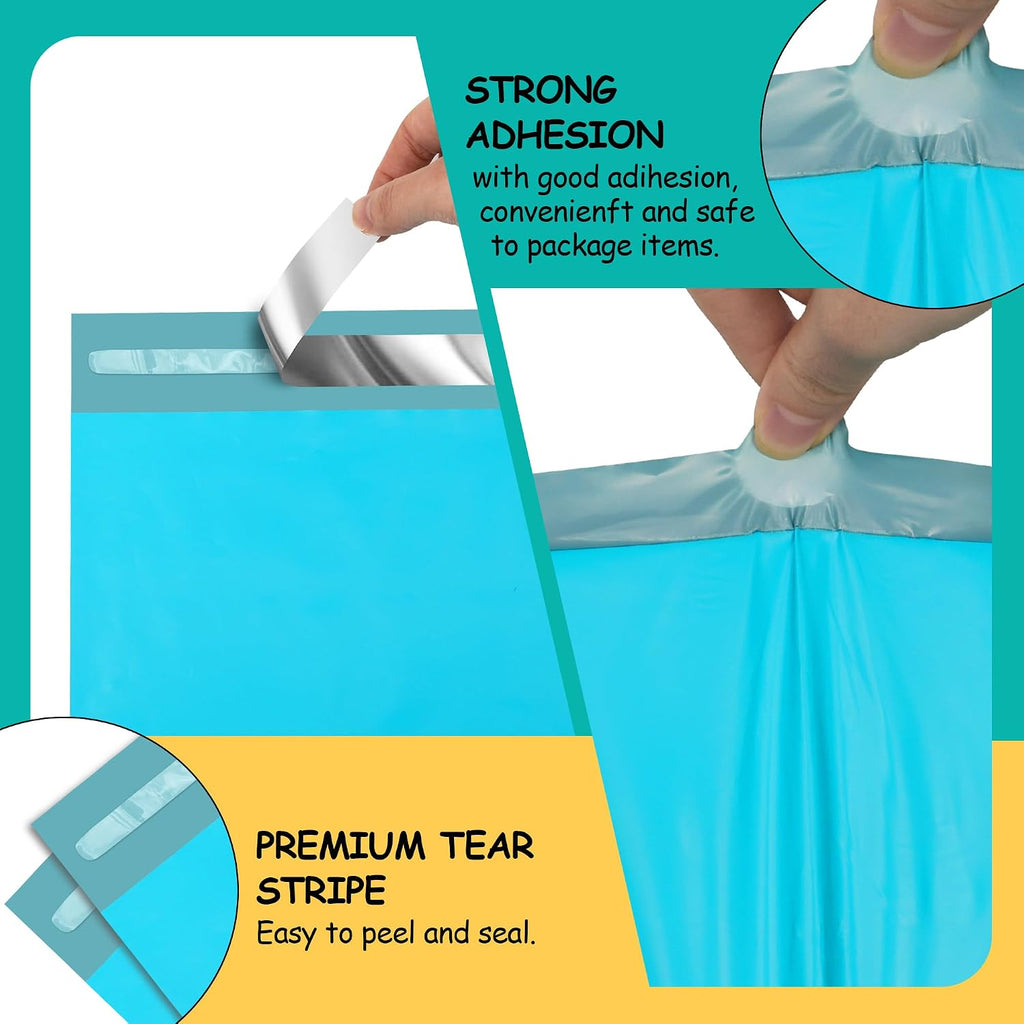 Poly Mailers 12 x 15.5 Inch, 50 Count, Blue 2.4 Mil Self-Seal Bags