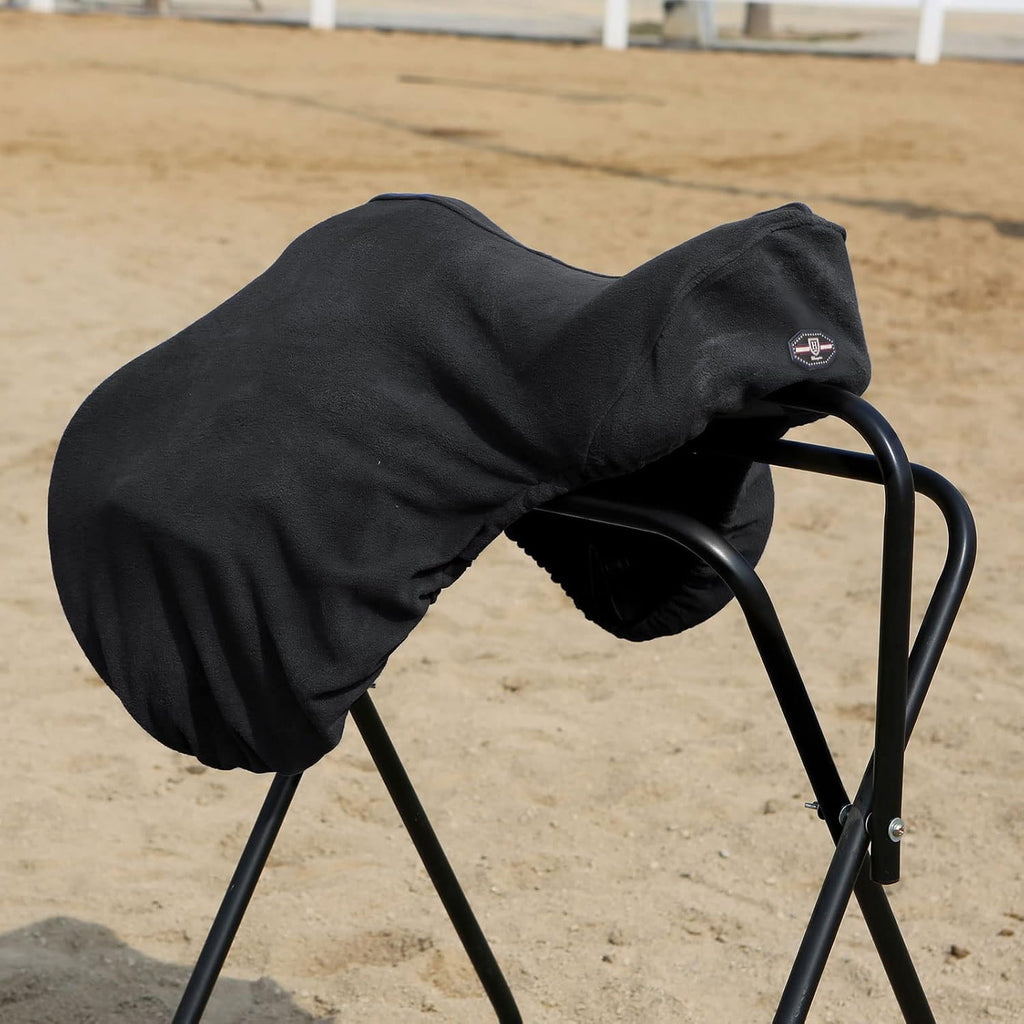 Fleece Saddle Cover for GP/Close Contact Saddles, Dust Protection, Machine Washable, Elastic Fit-Black