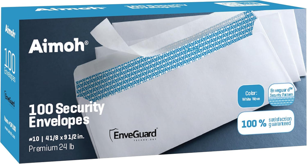#10 Business Envelopes Letter Size Windowless Self Seal Security 100ct