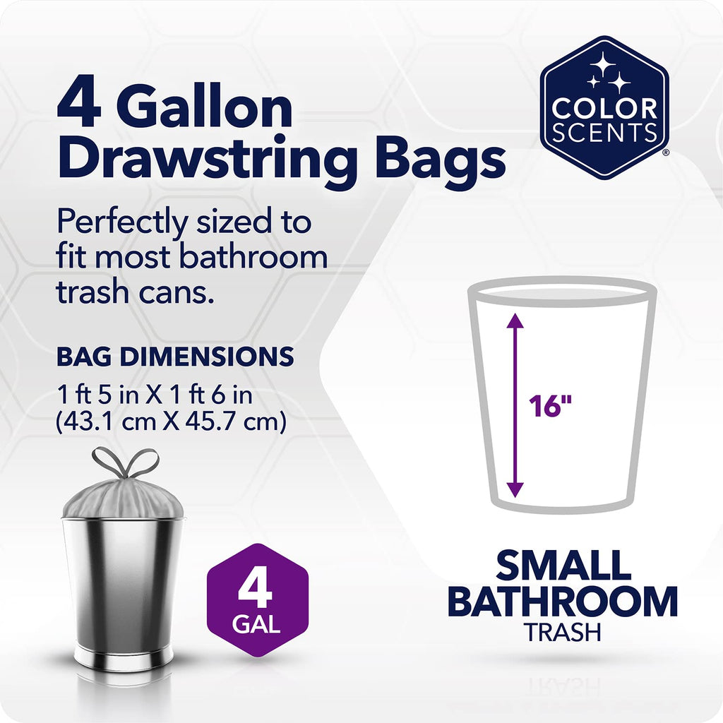 4 Gallon Small Trash Bags Drawstring 200 Count Simply Clean