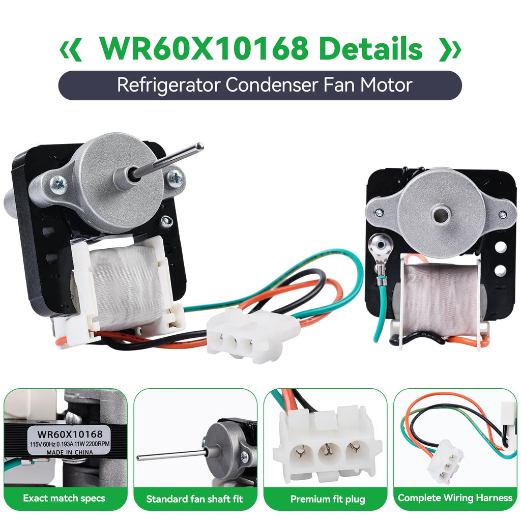 WR60X10168 Refrigerator Condenser Fan Motor